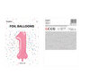 Fooliumist õhupall Number "1", 86 cm, roosa, 50 tk. hind ja info | Õhupallid | kaup24.ee