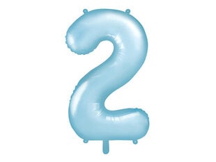 Воздушный шарик фольгированный номер «2», 86 см, светло-голубой цена и информация | Шарики | kaup24.ee