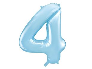 Воздушный шарик фольгированный номер «4», 86 см, светло-голубой. цена и информация | Шары | kaup24.ee