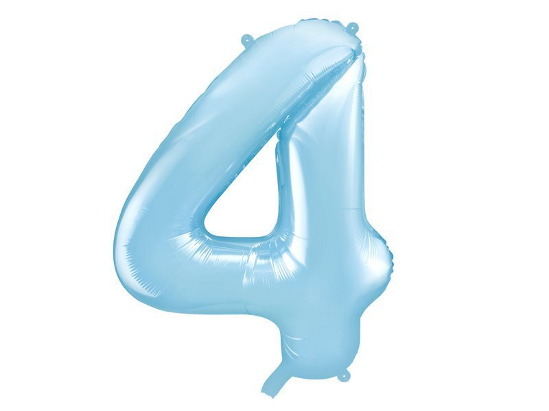 Fooliumist õhupall Number "4", 86 cm, sinine, 50 tk. цена и информация | Õhupallid | kaup24.ee
