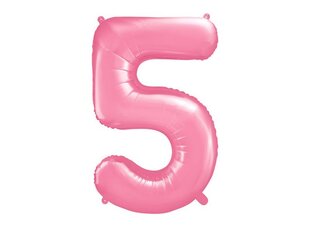 Fooliumist õhupall Number "5", 86 cm, roosa, 50 tk. цена и информация | Шары | kaup24.ee