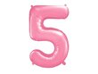 Fooliumist õhupall Number "5", 86 cm, roosa, 50 tk. hind ja info | Õhupallid | kaup24.ee