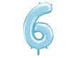 Fooliumist õhupall Number "6", 86 cm, sinine, 50 tk. hind ja info | Õhupallid | kaup24.ee