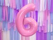 Fooliumist õhupall Number "6", 86 cm, roosa, 50 tk. hind ja info | Õhupallid | kaup24.ee