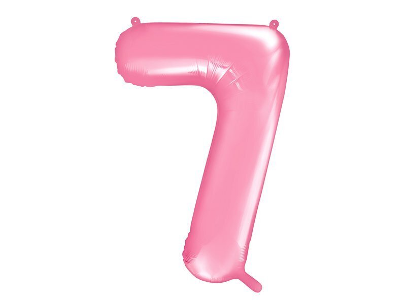 Fooliumist õhupall Number "7", 86 cm, roosa, 50 tk. hind ja info | Õhupallid | kaup24.ee