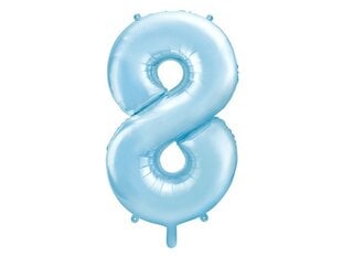 Fooliumist õhupall Number "8", 86, helesinine hind ja info | Õhupallid | kaup24.ee
