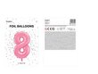 Fooliumist õhupall Number "8", 86 cm, roosa hind ja info | Õhupallid | kaup24.ee