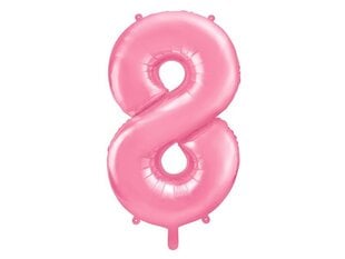 Fooliumist õhupall Number "8", 86 cm, roosa, 50 tk. цена и информация | Шарики | kaup24.ee