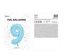 Fooliumist õhupall Number "9", 86 cm, sinine, 50 tk. hind ja info | Õhupallid | kaup24.ee