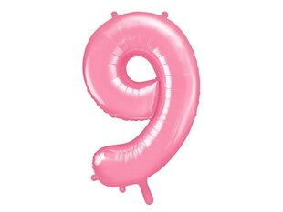 Fooliumist õhupall Number "9", 86 cm, roosa цена и информация | Шарики | kaup24.ee