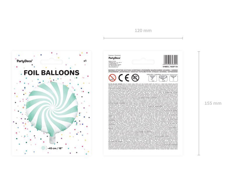 Fooliumist õhupallid Candy 45 cm, roheline цена и информация | Õhupallid | kaup24.ee