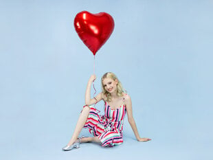 Fooliumist õhupallid Heart 61 cm, punane, 50 tk. hind ja info | Õhupallid | kaup24.ee