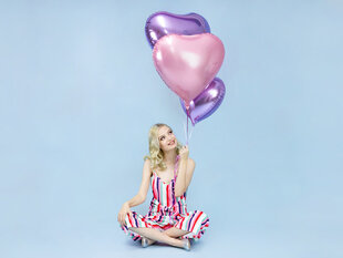 Fooliumist õhupallid Heart 61 cm light, roosa, 50 tk. hind ja info | Õhupallid | kaup24.ee