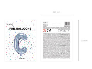 Fooliumist õhupallid Täht "C" 35 cm, hõbedane/läikiv цена и информация | Шары | kaup24.ee