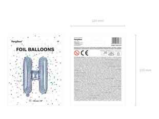 Fooliumist õhupallid Täht "H" 35 cm, hõbedane/läikiv hind ja info | Õhupallid | kaup24.ee