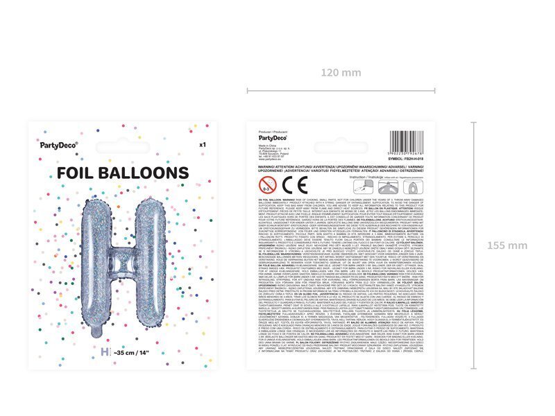 Fooliumist õhupallid Täht "H" 35 cm, hõbedane/läikiv, 50 tk. цена и информация | Õhupallid | kaup24.ee