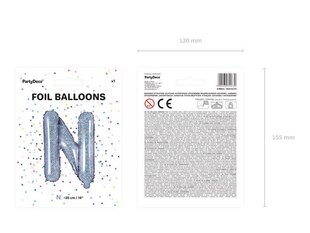 Fooliumist õhupallid Täht "N" 35 cm, hõbedane/läikiv цена и информация | Шары | kaup24.ee