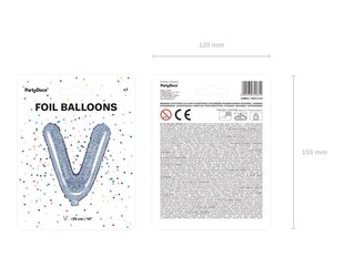 Fooliumist õhupallid Täht "V" 35 cm, hõbedane/läikiv, 50 tk. цена и информация | Шары | kaup24.ee