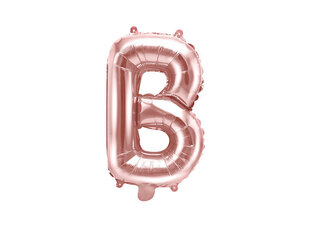 Fooliumist õhupallid Täht "B" 35 cm, kuldne/roosa, 50 tk. цена и информация | Шары | kaup24.ee