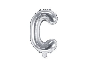 Fooliumist õhupallid Täht "C" 35 cm, hõbedane, 50 tk. hind ja info | Õhupallid | kaup24.ee