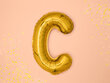 Fooliumist õhupallid Täht "C" 35 cm, kuldne hind ja info | Õhupallid | kaup24.ee