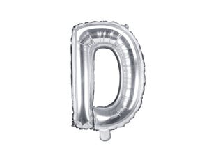 Fooliumist õhupallid Täht "D" 35 cm, hõbedane цена и информация | Воздушные шары | kaup24.ee