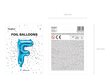 Fooliumist õhupallid Täht "F" 35 cm, sinine, 50 tk. hind ja info | Õhupallid | kaup24.ee