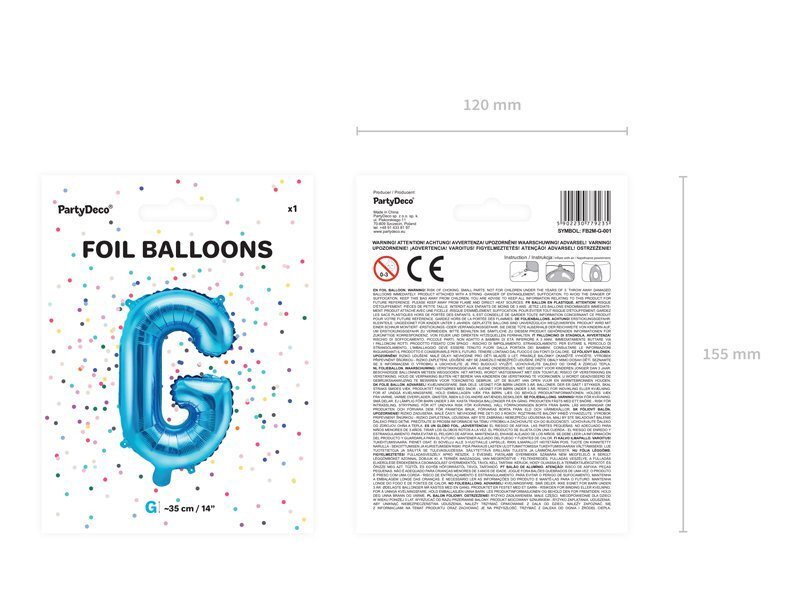 Fooliumist õhupallid Täht "G" 35 cm, sinine, 50 tk. hind ja info | Õhupallid | kaup24.ee