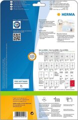 Herma 4501 Aadressikleebis DIN A4 (63,5 x 46,6 mm, 25 lehte, paber, matt) isekoodiline, prinditav, püsivaid vastutavaid universaalsilte, 450 kleepuvat silti, valged hind ja info | Kirjatarbed | kaup24.ee