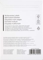 Основы Amazon - Универсальные характеристики адреса, 199,6 мм x 289,1 мм, 100 арки, 1 метка за лук, 100 метки цена и информация | Канцелярские товары | kaup24.ee