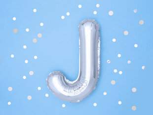 Fooliumist õhupallid Täht "J" 35 cm, hõbedane, 50 tk. цена и информация | Шарики | kaup24.ee