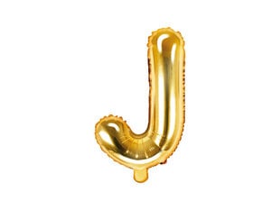 Воздушный шарик из фольги Буква "J" 35 см, золотистый цена и информация | Шарики | kaup24.ee