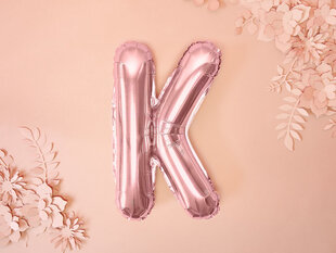 Fooliumist õhupallid Täht "K" 35 cm, kuldne/roosa, 50 tk. цена и информация | Воздушные шары | kaup24.ee