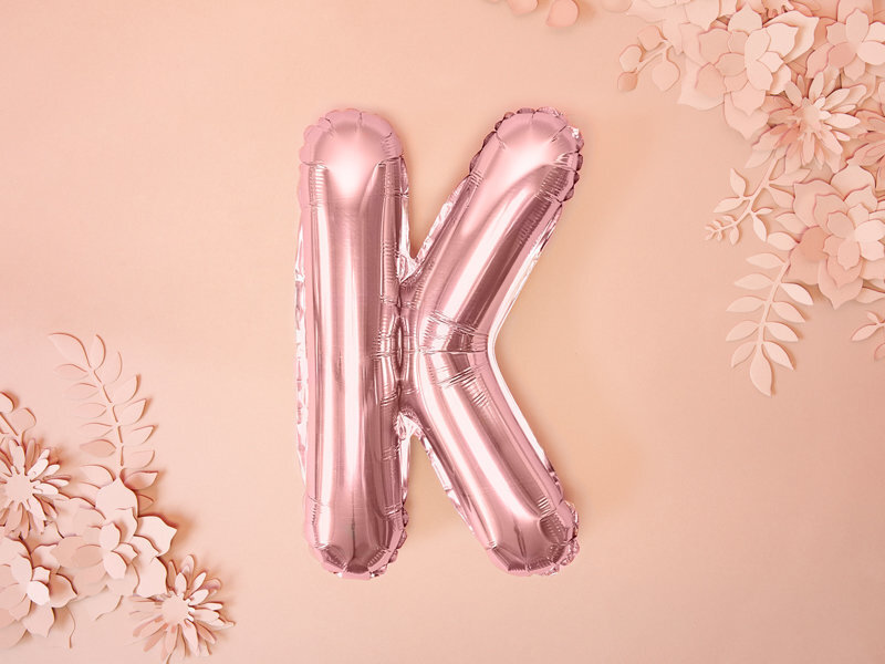 Fooliumist õhupallid Täht "K" 35 cm, kuldne/roosa, 50 tk. цена и информация | Õhupallid | kaup24.ee