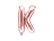 Fooliumist õhupallid Täht "K" 35 cm, kuldne/roosa, 50 tk. hind ja info | Õhupallid | kaup24.ee