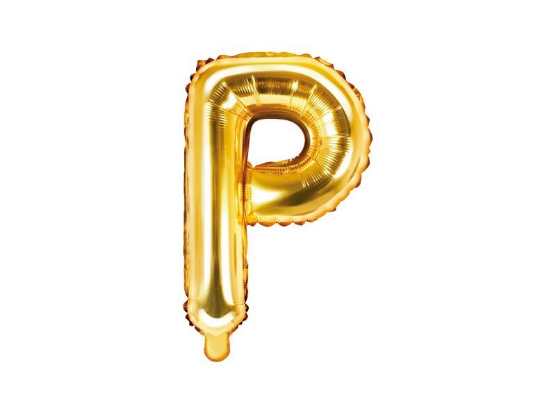 Fooliumist õhupallid Täht "P" 35 cm, kuldne hind ja info | Õhupallid | kaup24.ee
