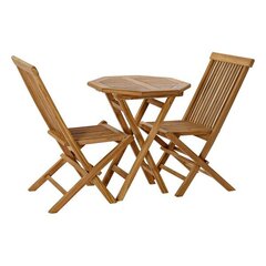 Lauakomplekt 2 tooliga DKD Home Decor Garden Teak (3 tk) hind ja info | Aiamööbli komplektid | kaup24.ee