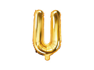 Воздушный шарик из фольги Буква "U" 35 см, золотистый цена и информация | Шары | kaup24.ee