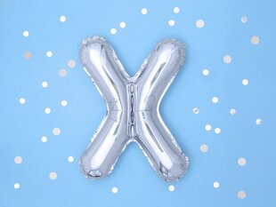 Fooliumist õhupallid Täht "X" 35 cm, hõbedane, 50 tk. цена и информация | Шарики | kaup24.ee