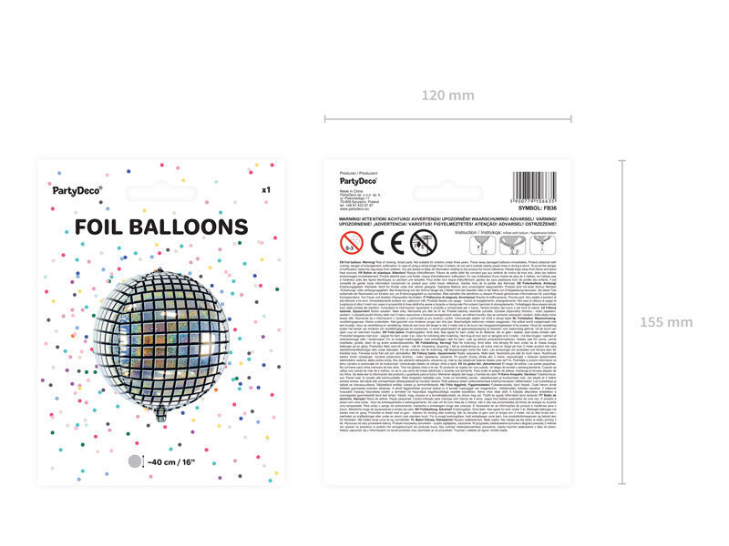 Fooliumist õhupallid Diaico Ball 40 cm, 50 tk. hind ja info | Õhupallid | kaup24.ee