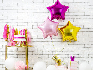 Fooliumist õhupallid Star 48 cm light, roosa hind ja info | Õhupallid | kaup24.ee