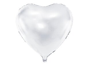 Fooliumist õhupallid Heart 45 cm, valge, 50 tk. hind ja info | Õhupallid | kaup24.ee