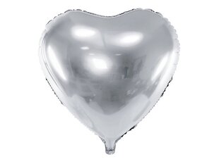 Fooliumist õhupallid Heart 45 cm, hõbedane, 50 tk. цена и информация | Шары | kaup24.ee