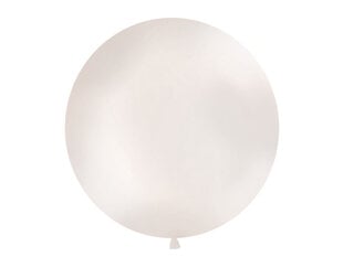 Suur õhupall 100 cm round Metallic pearl, valge цена и информация | Шарики | kaup24.ee