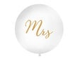 Suur õhupall 100 cm Mrs, valge hind ja info | Õhupallid | kaup24.ee