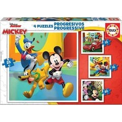 Головоломка Educa Mickey & Friends (25 + 20 + 16 + 12 pcs) цена и информация | Пазлы | kaup24.ee
