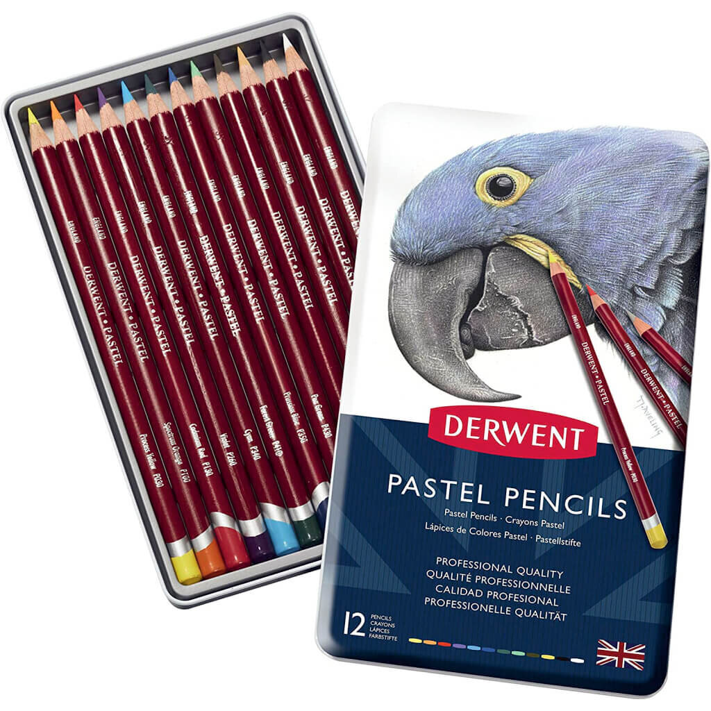 Pastellpliiats Derwent 12tk metallkarbis hind ja info | Kunstitarbed, voolimise tarvikud | kaup24.ee