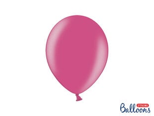 Tugevad õhupallid 27 cm Metallic Hot, roosa, 10 tk. цена и информация | Шарики | kaup24.ee