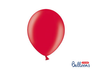 Tugevad õhupallid 27 cm Metallic Poppy, punane, 100 tk. hind ja info | Õhupallid | kaup24.ee