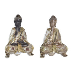 Dekoratiivkuju DKD Home Decor 17 x 8 x 24 cm Beež Pruun Buddha Idamaine (2 Ühikut) hind ja info | Sisustuselemendid | kaup24.ee